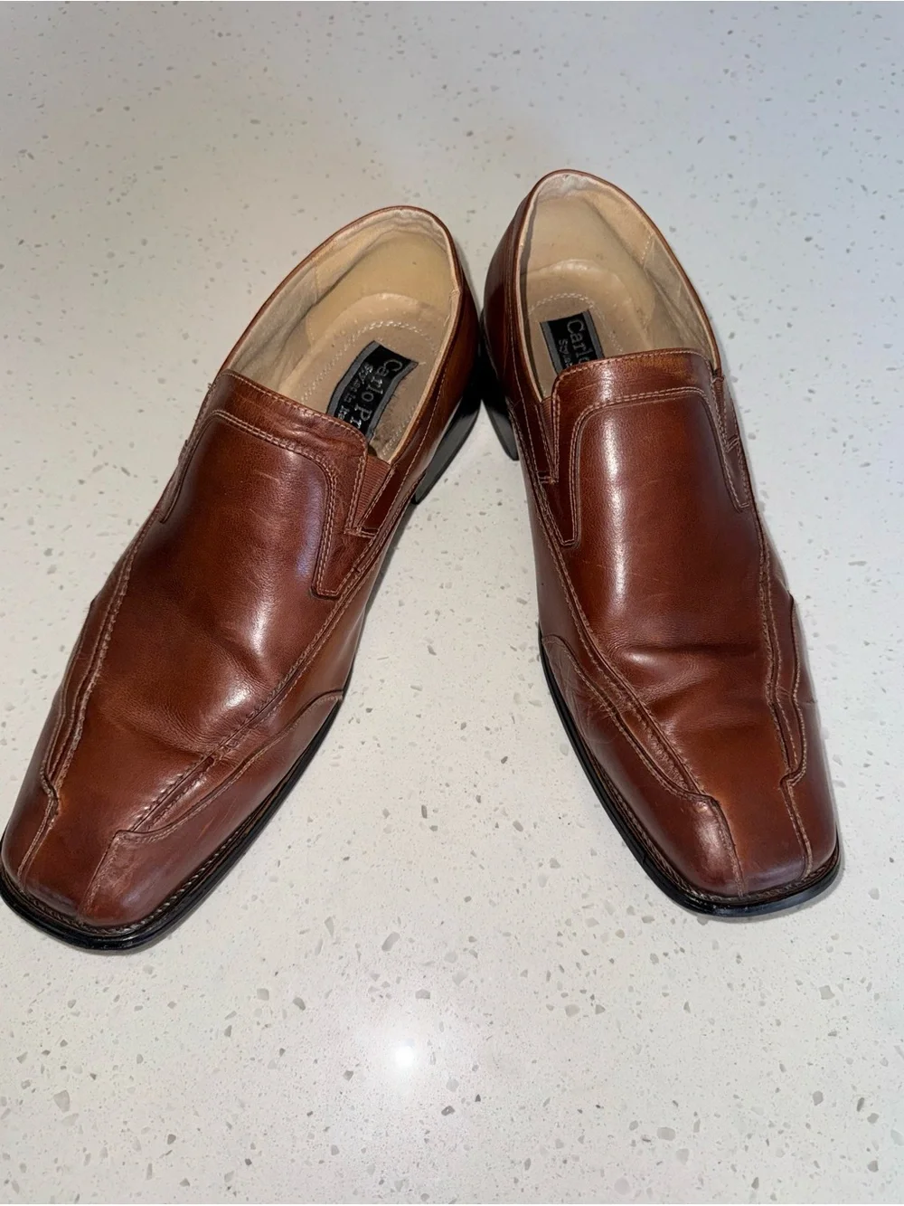 Carlo Pradi Men's Brown Leather Slip-On Loafers